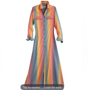 Tin Haul Multicolor Serape Stripe Dress NWOT